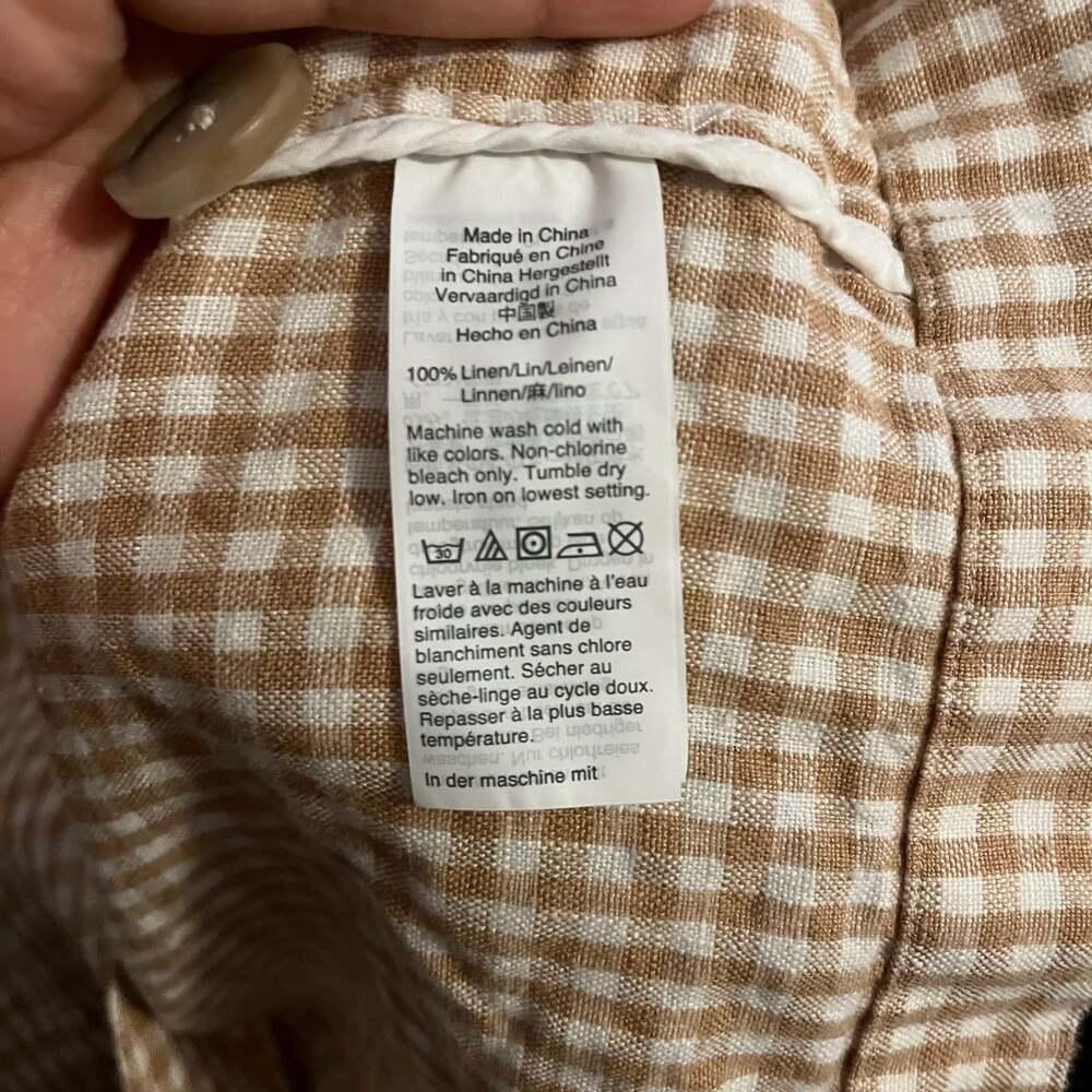 Madewell Linen Dorset Blazer in Gingham Check Sand XS - Picture 4 of 9